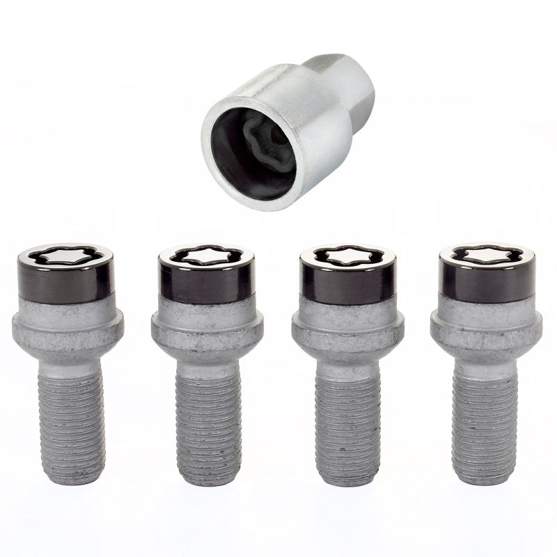 McGard Wheel Lock Bolt Set - 4pk. (Radius Seat) M14X1.5 / 17mm Hex / 27.0mm Shank Length - Black - eliteracefab.com