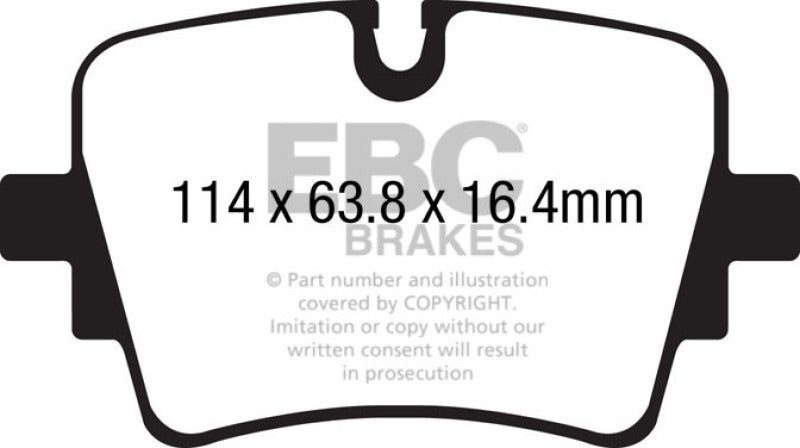EBC 14+ Jaguar F-Type (Cast Iron Rotors Only) 5.0 Supercharged (490) Yellowstuff Rear Brake Pads - eliteracefab.com