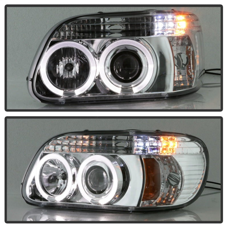 Spyder Ford Explorer 95-01 1PC Projector Headlights LED Halo Chrm PRO-YD-FEXP95-HL-1PC-C - eliteracefab.com