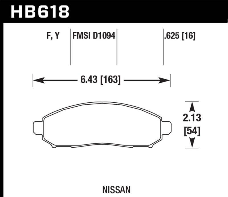 Hawk Performance HPS Front Brake Pads - HB618F.625