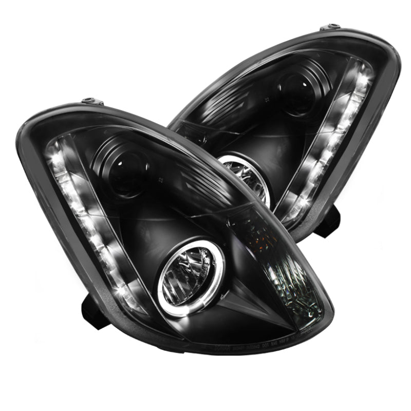 Spyder Infiniti G35 03-04 4DR Projector Halogen - LED Halo DRL Blk High H4 PRO-YD-IG35034D-DRL-BK - eliteracefab.com