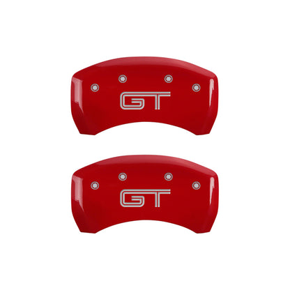 MGP 4 Caliper Covers Engraved Front Mustang Engraved Rear S197/GT Red finish silver ch - eliteracefab.com