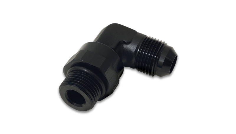 Vibrant -10AN Male Flare to Male -10AN ORB Swivel 90 Degree Adapter Fitting - Anodized Black Vibrant