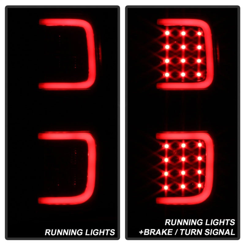 xTune Ford F150 09-14 LED Tail Lights - Black ALT-ON-FF15009-LBLED-BSM - eliteracefab.com