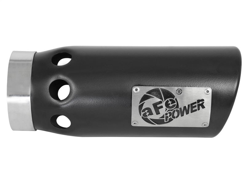 aFe Power Intercooled Tip Stainless Steel - Black 4in In x 5in Out x 12in L Bolt-On aFe