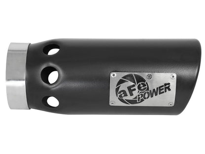aFe Power Intercooled Tip Stainless Steel - Black 4in In x 5in Out x 12in L Bolt-On aFe