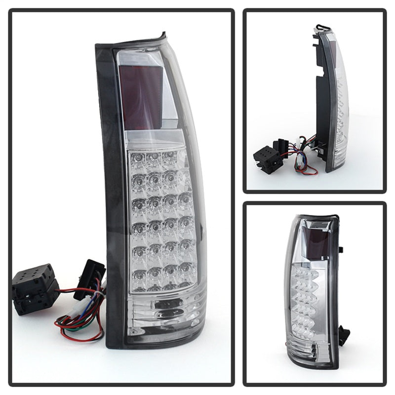 Xtune Yukon Denali 99-00 LED Tail Lights Chrome ALT-JH-CCK88-LED-C - eliteracefab.com