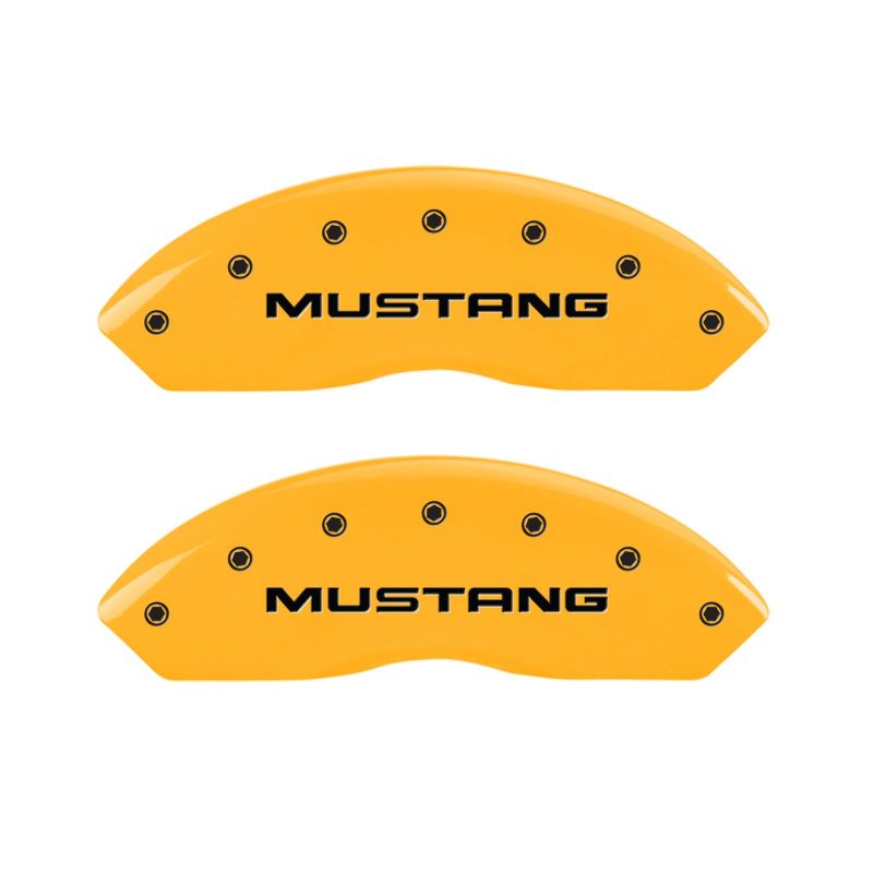 MGP 4 Caliper Covers Engraved Front Mustang Rear Sn95/Gt Yellow Finish Black Char 2001 Ford Mustang MGP
