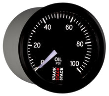 Load image into Gallery viewer, Autometer Stack 52mm 0-100 PSI 1/8in NPTF (M) Mechanical Oil Pressure Gauge - Black.