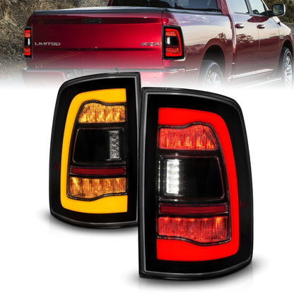 ANZO DODGE RAM 1500 09-18 / RAM 2500/3500 10-18 LED TAIL LIGHTS BLACK SMOKE LENS W/ AMBER SEQUENTIAL SIGNAL (FOR ALL MODELS) - 311472