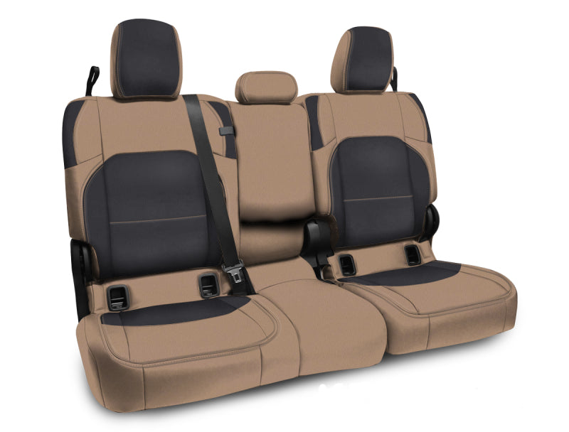 PRP 2020+ Jeep Gladiator JT Rear Bench Cover with Leather Interior - Black/Tan B056-04
