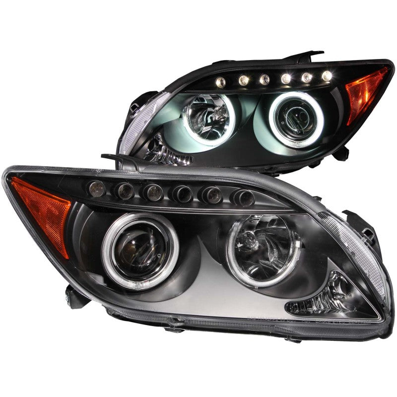 ANZO USA Scion Tc Projector Headlights W/ Halo Black Ccfl; 2005-2010 - eliteracefab.com