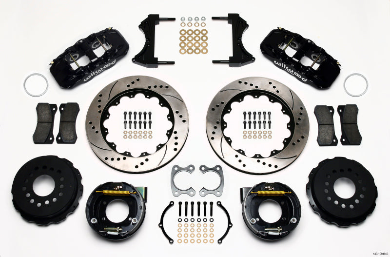 Wilwood AERO4 Rear P-Brake Kit 14.00in Drilled Small Ford 2.50in Offset Wilwood