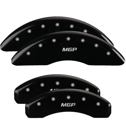 MGP 4 Caliper Covers Engraved Front & Rear Oval logo/Ford Black finish silver ch MGP