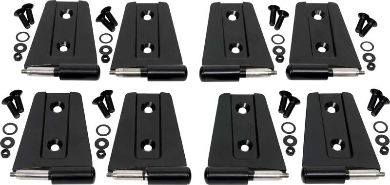 Kentrol 07-18 Jeep Wrangler JK Door Hinge Set 8 Pieces 4 Door - Powdercoat Black Kentrol