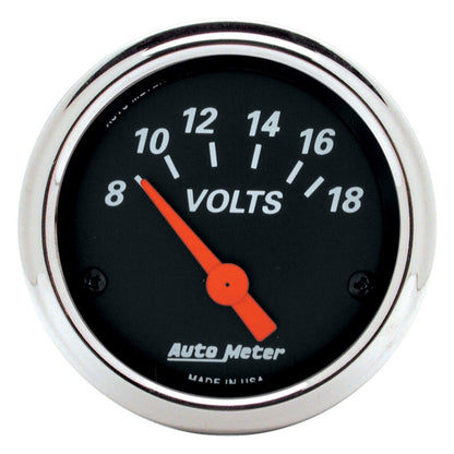 Autometer Designer Black 2 1/16in 18 Volt Electronic Voltage Gauge 1483
