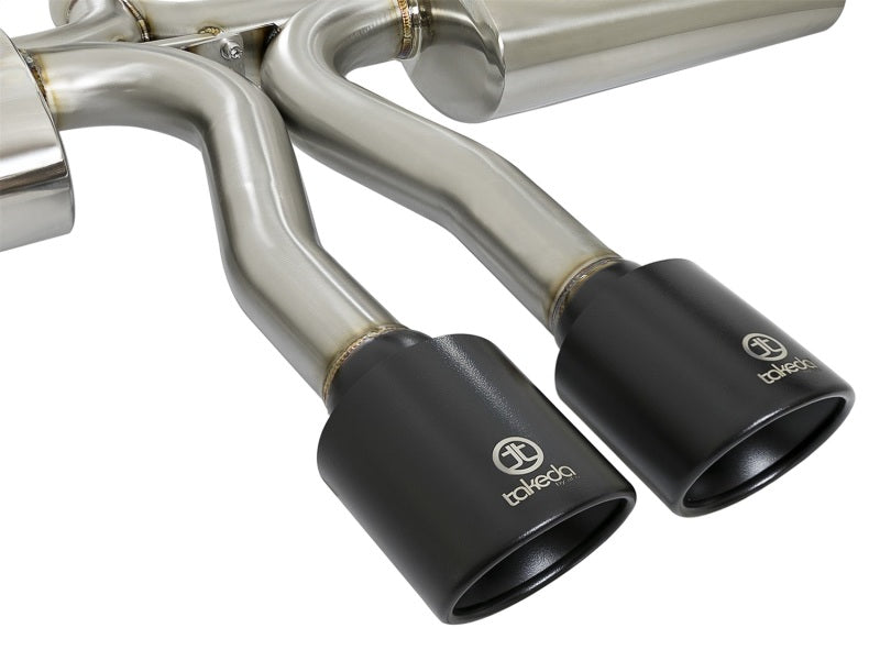 aFe Takeda 3in 304 SS Cat-Back Exhaust System w/ Black Tips 2017+ Honda Civic Si (4dr) I4 1.5L (t) - eliteracefab.com