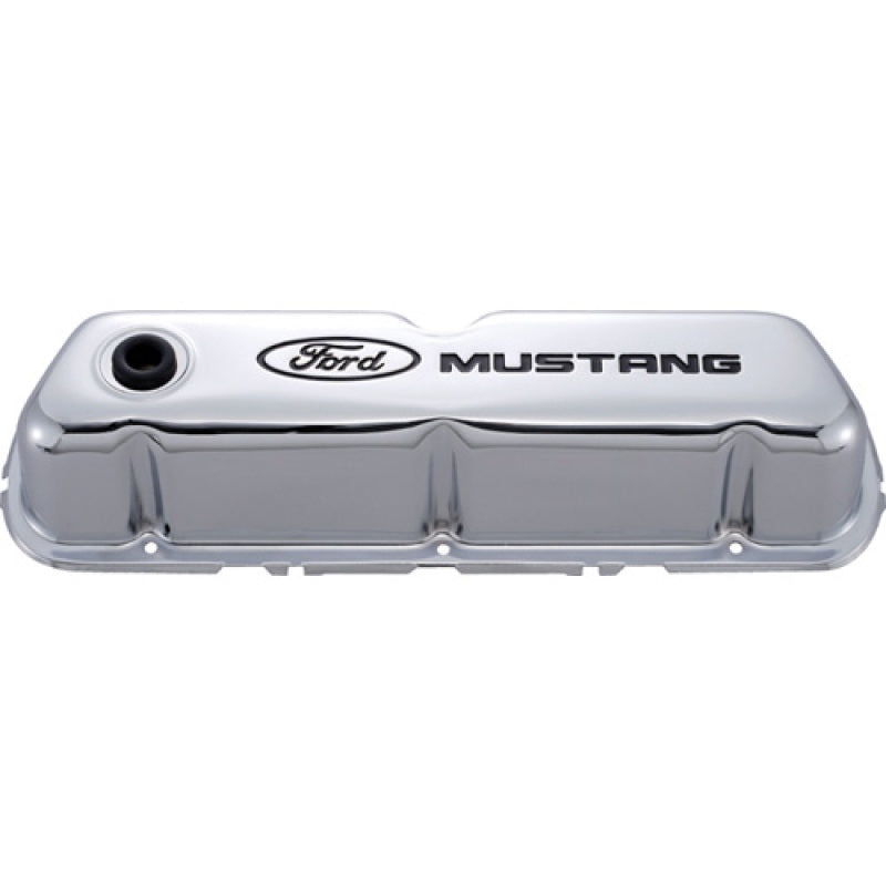 Ford Racing Ford Mustang Logo Stamped Steel Chrome Valve Covers