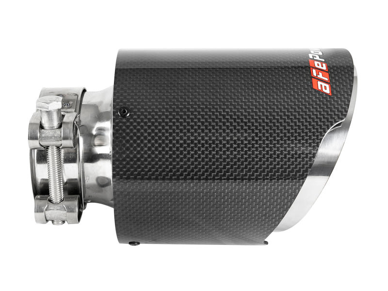 aFe MACH Force-Xp 304 SS Clamp-On Exhaust Tip 2.5in. Inlet / 4.5in. Outlet / 7in. L - Carbon Fiber aFe