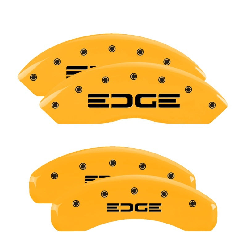 MGP 4 Caliper Covers Engraved Front & Rear Edge Yellow finish black ch MGP