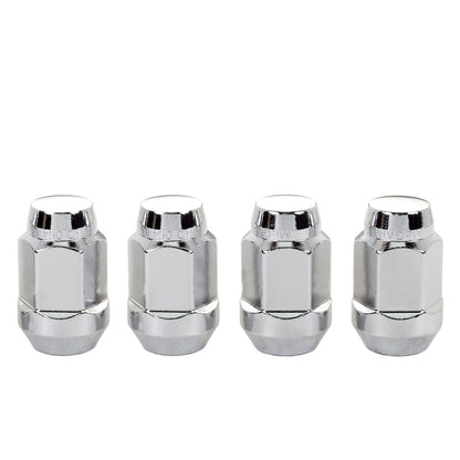 McGard Hex Lug Nut (Cone Seat Bulge Style) M14X1.5 / 22mm Hex / 1.635in. Length (4-Pack) - Chrome - eliteracefab.com