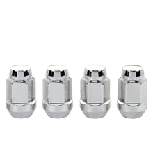 Load image into Gallery viewer, McGard Hex Lug Nut (Cone Seat Bulge Style) M14X1.5 / 22mm Hex / 1.635in. Length (4-Pack) - Chrome - eliteracefab.com