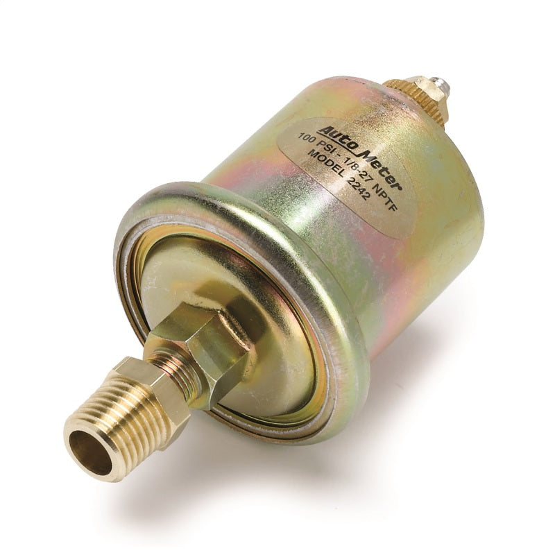 AutoMeter SENSOR; OIL PRESSURE; 0-100PSI; 1/8in. NPT MALE; FOR SHORT SWEEP ELEC - eliteracefab.com