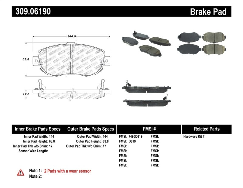 StopTech Performance 00-05 Lexus IS 250/300/350 / 02-09 SC 300/400/430 Front Brake Pads - eliteracefab.com