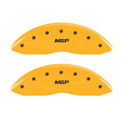 MGP 4 Caliper Covers Engraved Front & Rear MGP Yellow finish black ch MGP