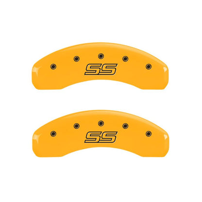MGP 4 Caliper Covers Engraved F & R Trailblazer SS Yellow Finish Black Char 2008 Chevy Trailblazer MGP