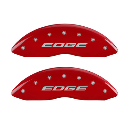 MGP 4 Caliper Covers Engraved Front & Rear EDGE/2015 Red finish silver ch MGP