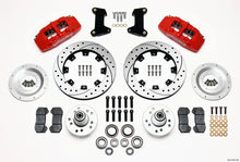 Load image into Gallery viewer, Wilwood Dynapro 6 Front Hub Kit 12.19in Drilled Red 74-80 Pinto/Mustang II Disc Spindle only - eliteracefab.com