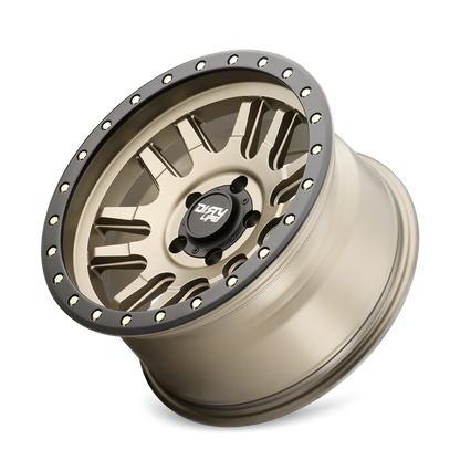 Dirty Life 9309 Canyon Pro 17x9/6x139.7 BP/-12mm Offset/106mm Hub Satin Gold Wheel - Beadlock