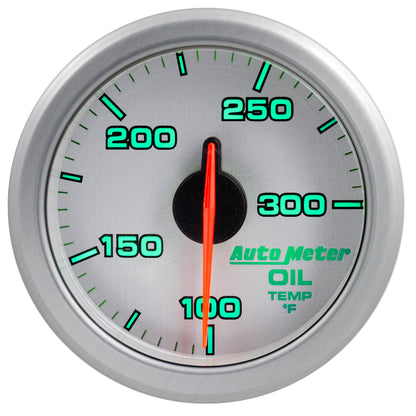 Autometer Airdrive 2-1/6in Oil Temp Gauge 100-300 Degrees F - Silver 9140-UL