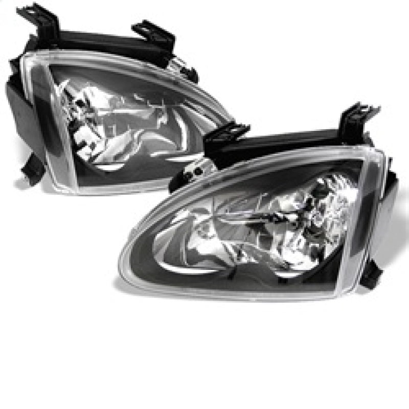 Spyder Honda Del Sol 93-97 Crystal Headlights Black HD-YD-HD93-BK - eliteracefab.com