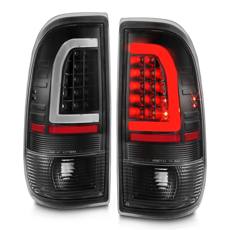 ANZO 1997-2003 Ford F-150 LED Tail Lights w/ Light Bar Black Housing Clear Lens - eliteracefab.com