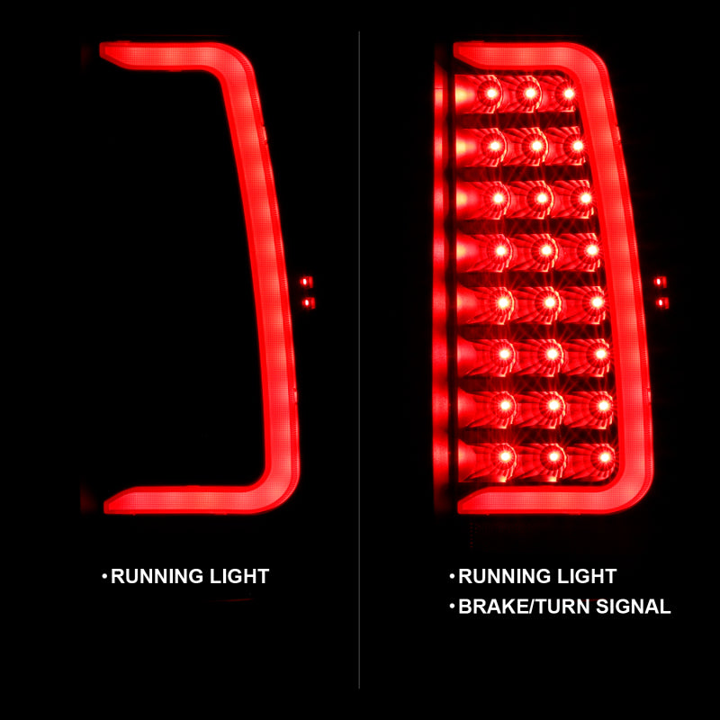 ANZO 2007-2014 Chevy Tahoe LED Taillight Plank Style Black w/Clear Lens - eliteracefab.com