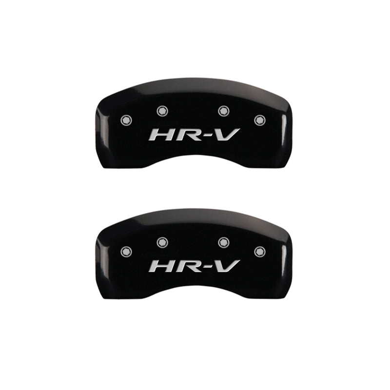 MGP 4 Caliper Covers Engraved Front Honda Engraved Rear HR-V Black finish silver ch MGP