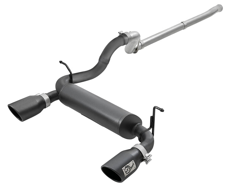 aFe Rebel Series 2.5in 409 SS Cat-Back Exhaust w/ Black Tips 18-19 Jeep Wrangler (JL) V6 3.6L aFe