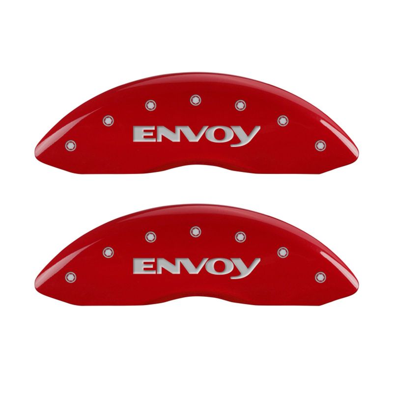 MGP 4 Caliper Covers Engraved Front & Rear Envoy Red finish silver ch MGP