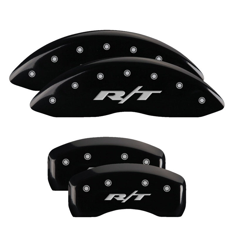 MGP 4 Caliper Covers Engraved Front & Rear RT Black finish silver ch MGP