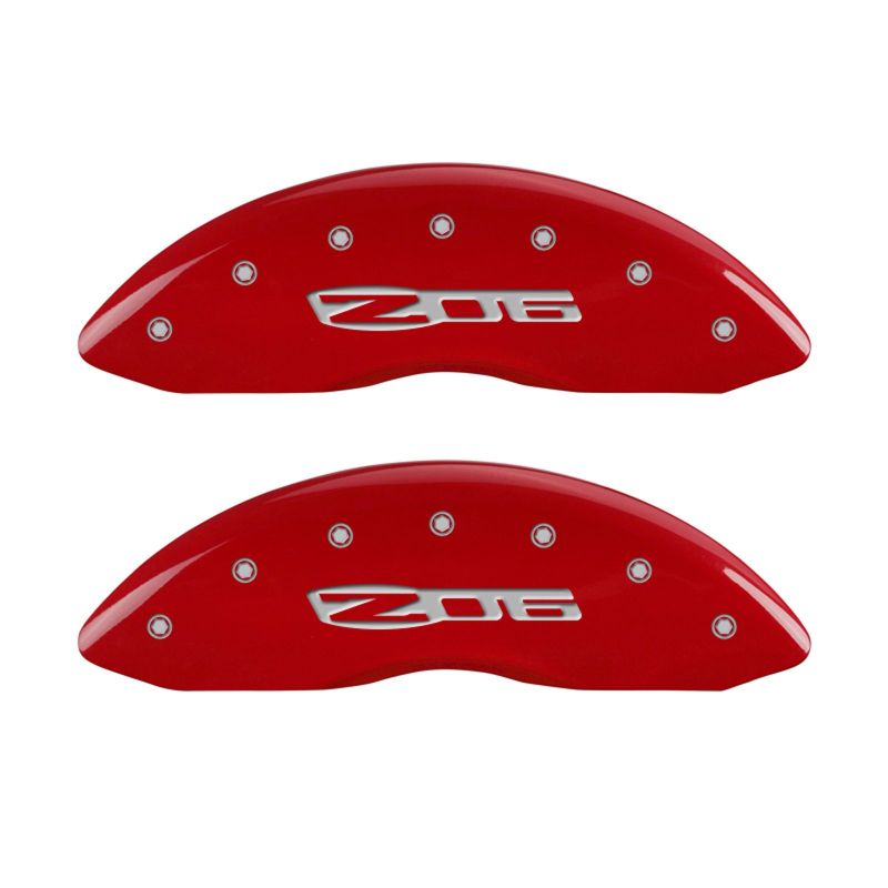MGP 4 Caliper Covers Engraved Front C6/Corvette Engraved Rear C6/Z06 Yellow finish black ch MGP