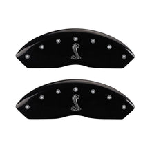 Load image into Gallery viewer, MGP 4 Caliper Covers Engraved Front &amp; Rear Tiffany Snake Black finish silver ch MGP