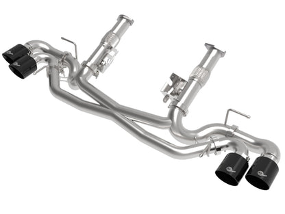 aFe MACH Force-Xp 3in to 2-1/2in 304SS Cat-Back (No Muff.) 2020 Chevy Corvette (C8) 6.2L - Black Tip aFe
