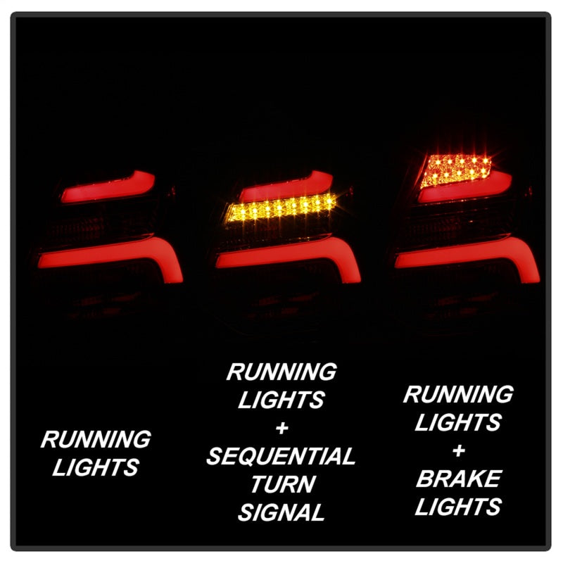 Spyder 12-14 Ford Focus 5DR LED Tail Lights - Black Smoke (ALT-YD-FF12-LED-BSM) - eliteracefab.com