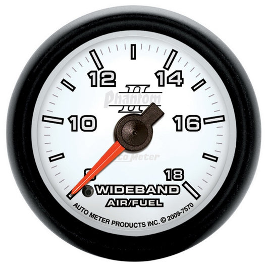 Autometer Phantom II 52mm Full Sweep Electronic 8:1-18:1 AFR Wideband Air/Fuel Ratio Analog Guage 7570