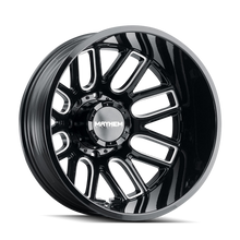 Load image into Gallery viewer, Mayhem 8107D Cogent Dually 20x8.25/8x210 BP/-192mm Offset/154.2mm Hub Black w/ Milled Spokes Wheel