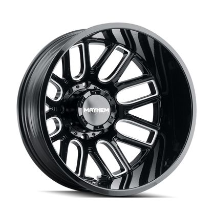 Mayhem 8107D Cogent Dually 20x8.25/8x165.1 BP/-192mm Offset/121.3mm Hub Black w/ Milled Spokes Wheel Mayhem