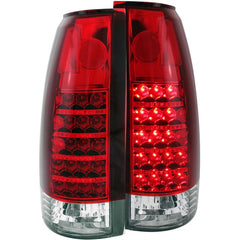 ANZO USA Cadillac Escalade Led Taillights Red/Clear; 1999-2000 - eliteracefab.com