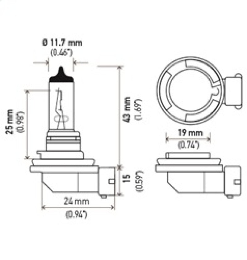 Hella Optilux H8 12V/55W XB Xenon White Bulb (pair) - eliteracefab.com